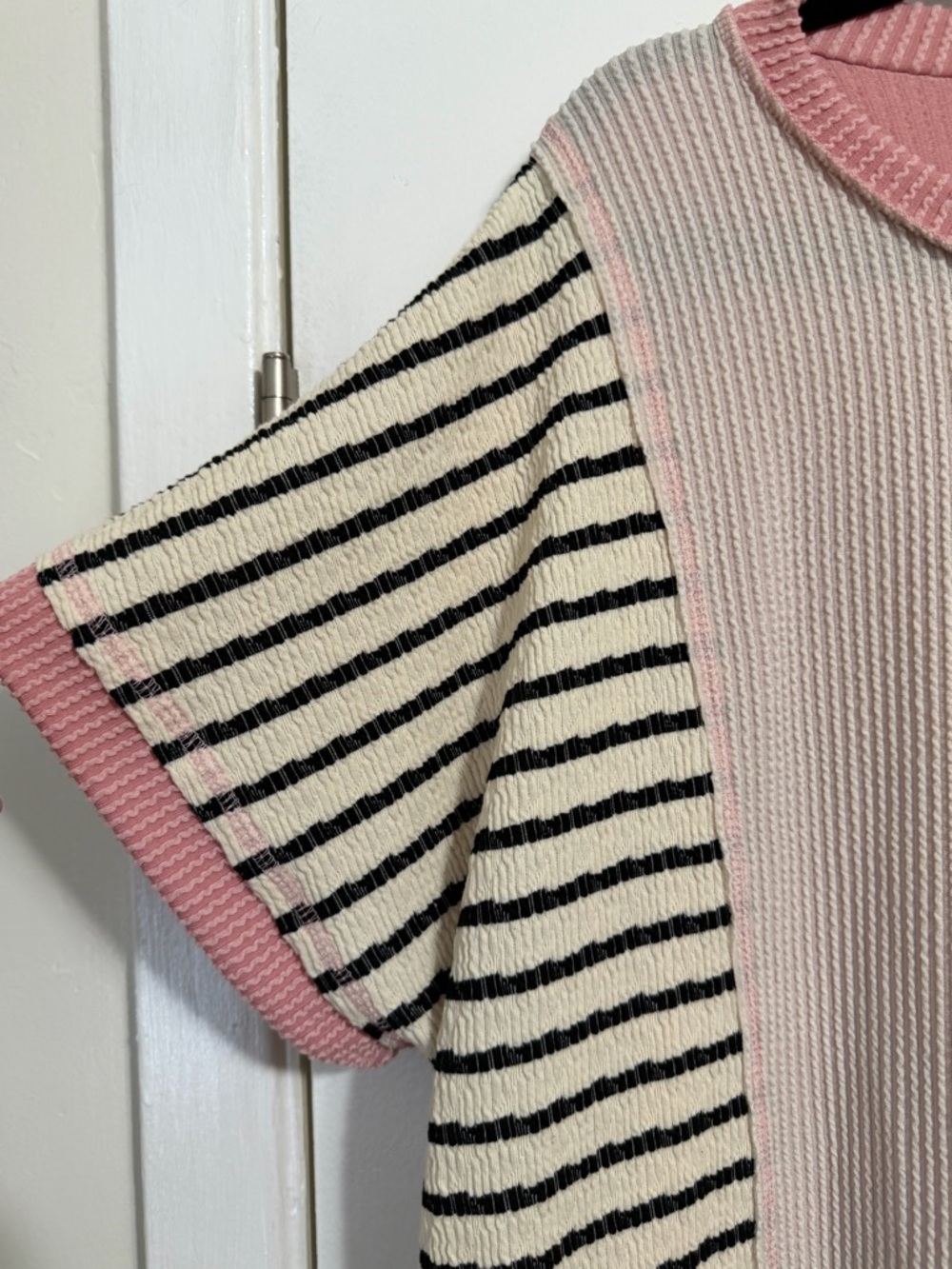 HEIMISH USA Pink, White & Black Striped Knit Top - Picture 4 of 7